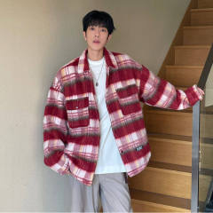 Christmas red plaid coat