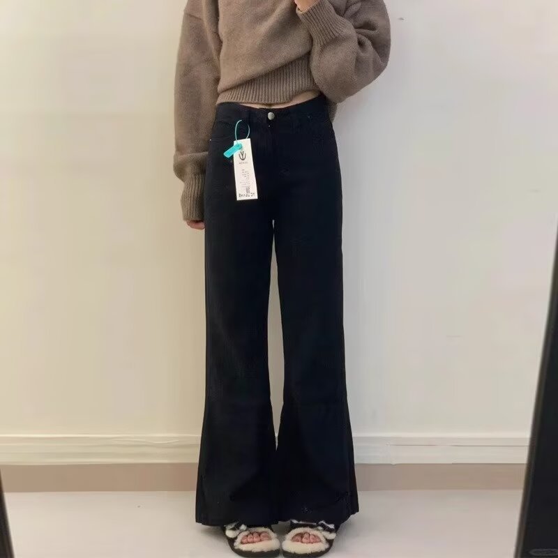 2024 Spring and Autumn New Large Size Fat mm Retro Fashion High Waist Design Slimming Slim Jeans for Women