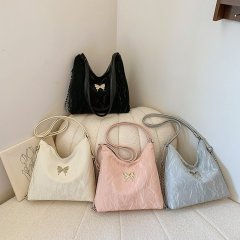 Korean style butterfly fashion backpack 2024 new chain shoulder crossbody bag student class large capacity tote bag