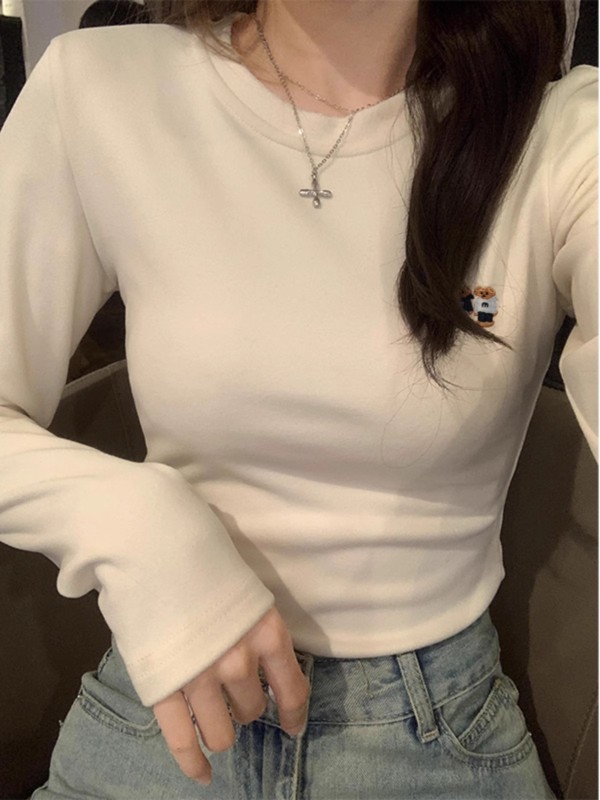Already shipped German velvet bottoming shirt for women to wear with autumn and winter long-sleeved brushed T-shirt plus velvet thickening slimming clothes