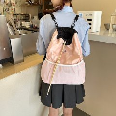 Three-dimensional offset printed space gray nylon lightweight large-capacity original women's bag niche trendy mesh backpack