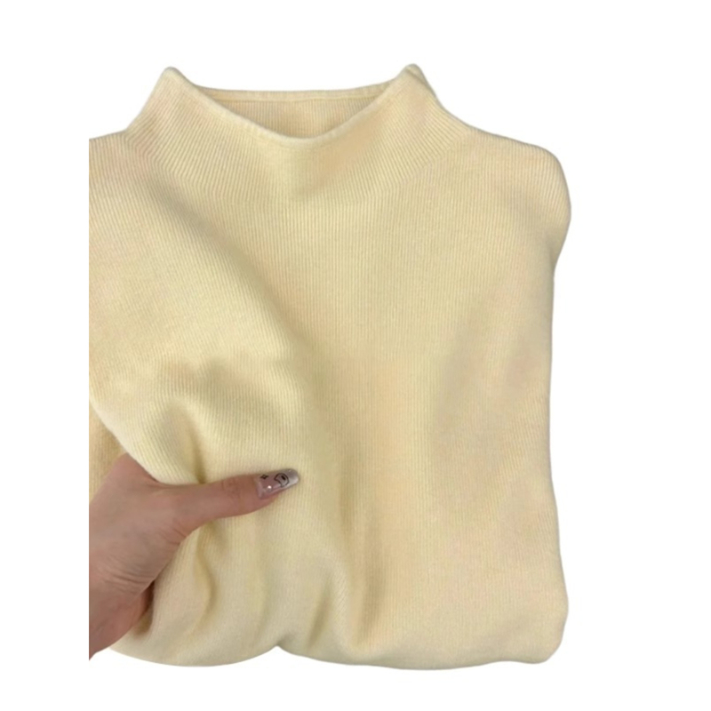 Fufu soft and waxy long-sleeved half-high collar knitted bottoming shirt for women autumn and winter 2024 new inner slim fit top