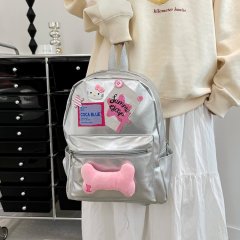 New Original Sweet Kitty Little Backpack Pink Star Bone Backpack Leather Trendy Casual