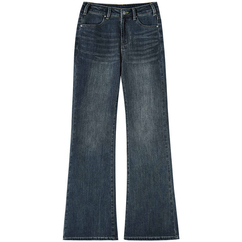 American retro bootcut jeans for women in autumn 2024 new high-waist slim design flared pants