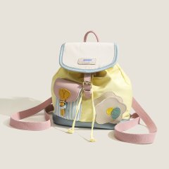 CHARHP&KEJNT Official Authentic Mini Backpack 2024 New Student Cute Contrast Color Commuting Small School Bag