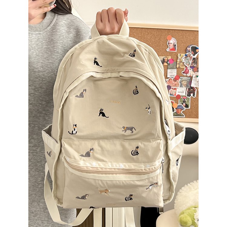 Large-capacity fashionable Korean casual bag 2024 spring Ruiying versatile backpack for junior high school students and high school students to make up for classes