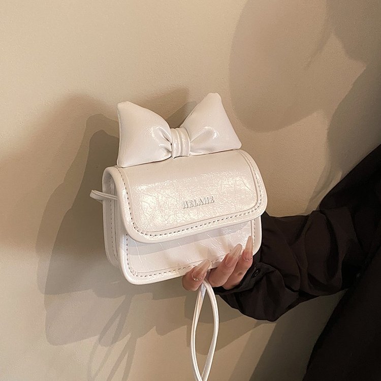 Internet celebrity fashion women's bag cute bow mini bag women 2024 summer chain shoulder crossbody small square bag