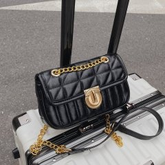 High-end, simple and trendy new women's bag, versatile rhombus lock chain small bag, one-shoulder cross-body small square bag, mini