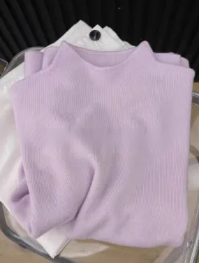 Tmall Douyin quality small stand collar soft waxy knitted long-sleeved bottoming shirt women's autumn and winter sweater Korean style simple top