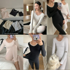 Hanshe Sheep Hair Warm Suit Hot Women's Autumn and Winter Long Sleeve Long Pants Bottoming Suit Light Warming Base Jacket