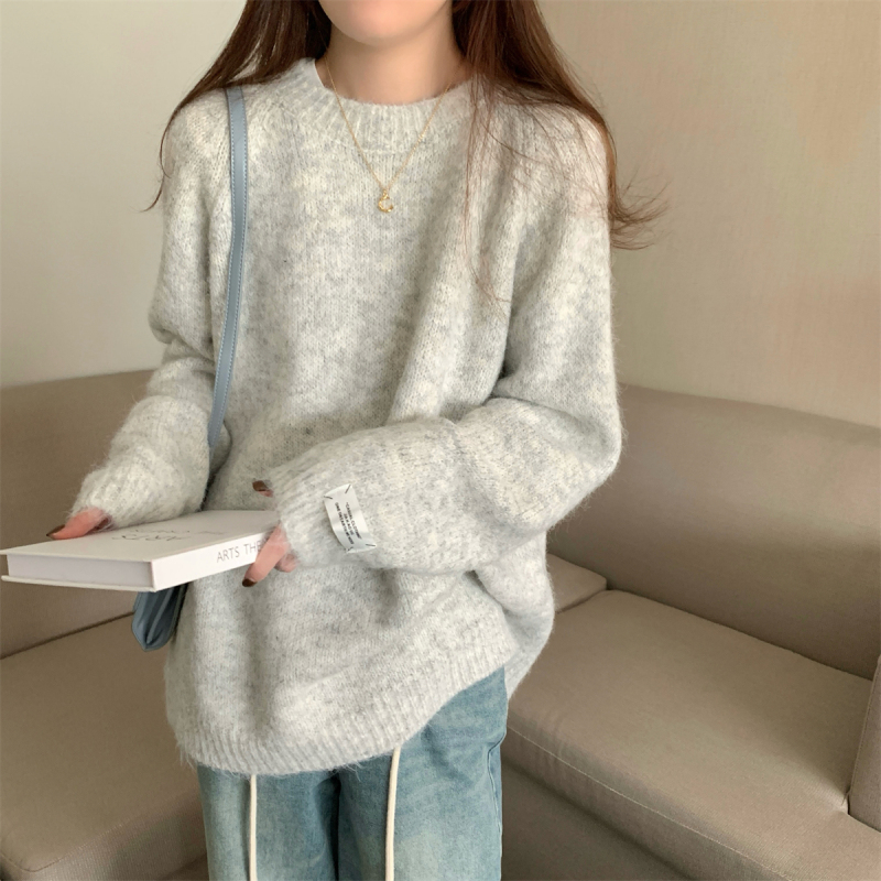 Autumn and winter Korean style loose ins lazy raglan mohair sweater with long-sleeved sweater for women