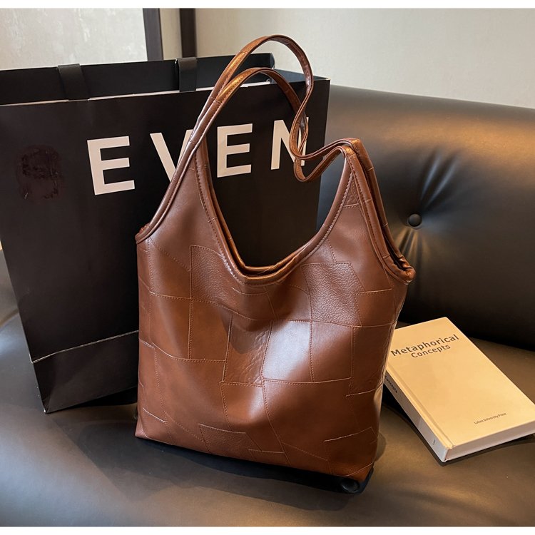 Retro portable commuter bag women's bag 2024 new trendy fashion tote bag high-end large-capacity shoulder bag