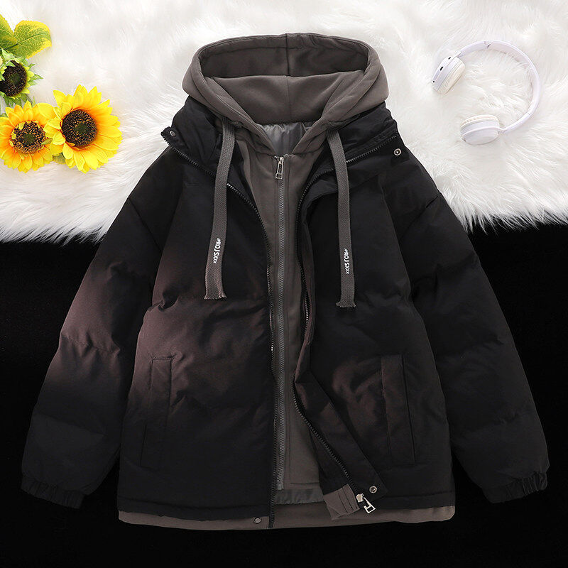 Winter holiday two-piece winter coat Korean style hooded thickened cotton sports casual jacket
