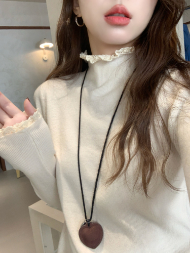 Berry Likes You Erhuan custom-made multi-color versatile lace bottoming shirt for women loose slimming knitted top