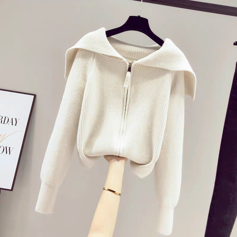 Doll collar knitted sweater for women spring and autumn 2024 new cardigan jacket top hot style European goods high-end good-looking foreign style