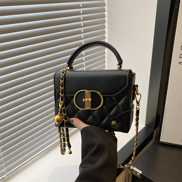 Elegant movement new retro small square bag women's high-end hand-held box bag fashionable chain crossbody bag