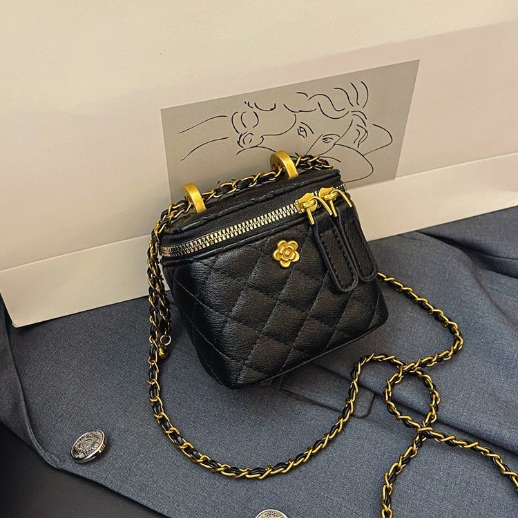 Cross-border women's bag new secret garden camellia diamond chain box small bag women's mini shoulder crossbody bag