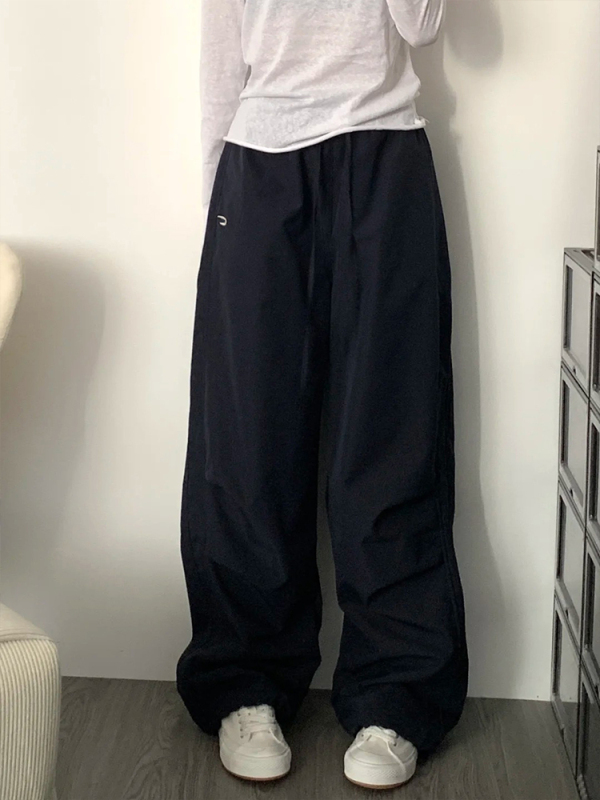Velvet\Thin American Retro Overalls Women's Autumn and Winter New Style Drawstring Straight Leg Loose Casual Pants