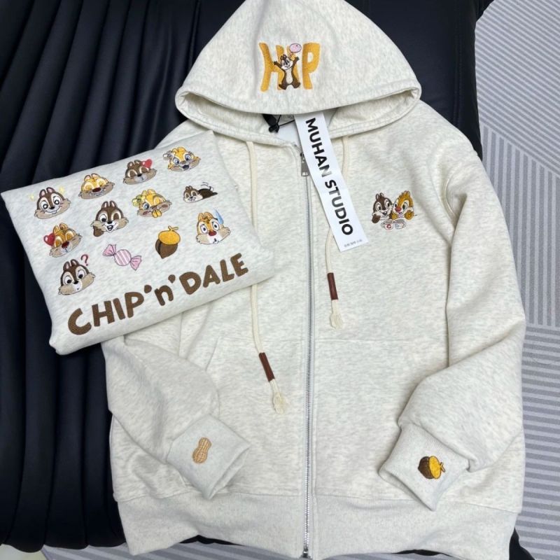 Thin/velvet original embroidery pure cotton Chinese cotton composite milk silk + back collar hooded long-sleeved sweatshirt