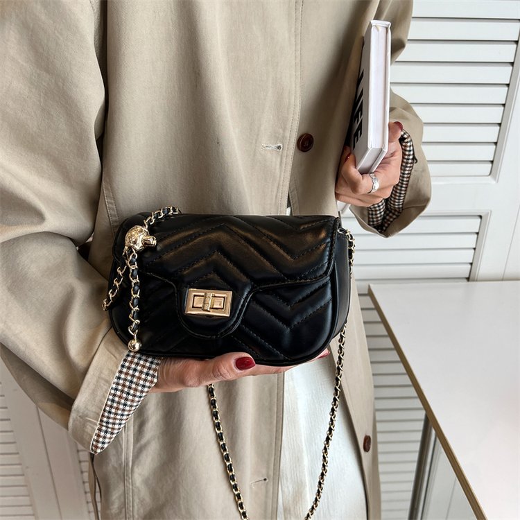 Viney bag new versatile bag women's bag chain crossbody bag temperament small bag high-end genuine leather small square bag