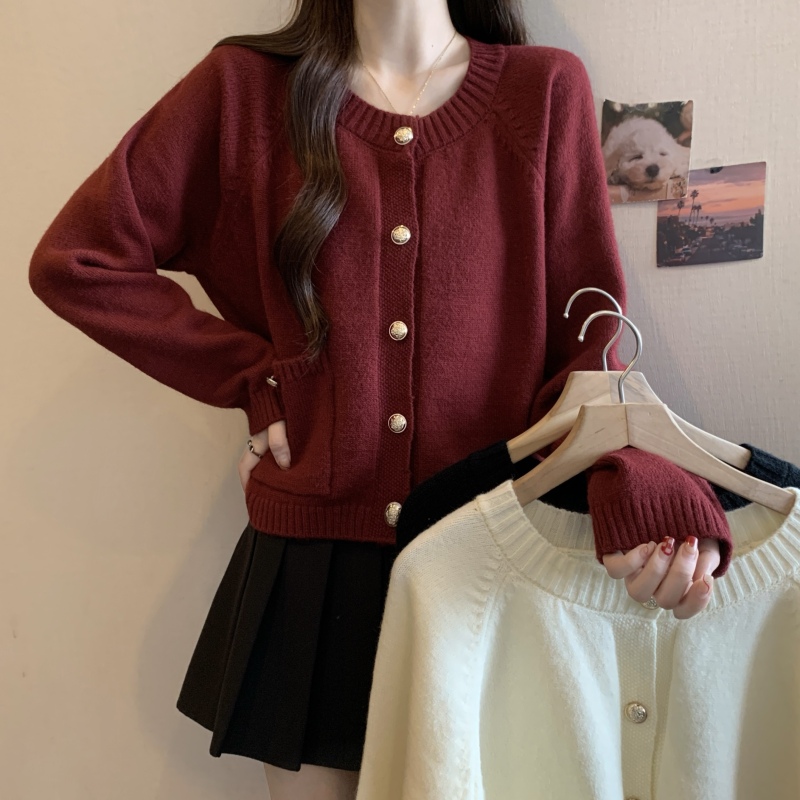 Large size autumn and winter new coat women's asymmetrical pocket design slightly fat loose long-sleeved sweater