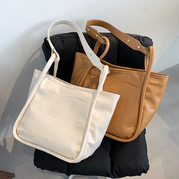 Simple commuting bag for office workers for women 2024 early spring Korean style fashionable soft surface handbag solid color shoulder bag