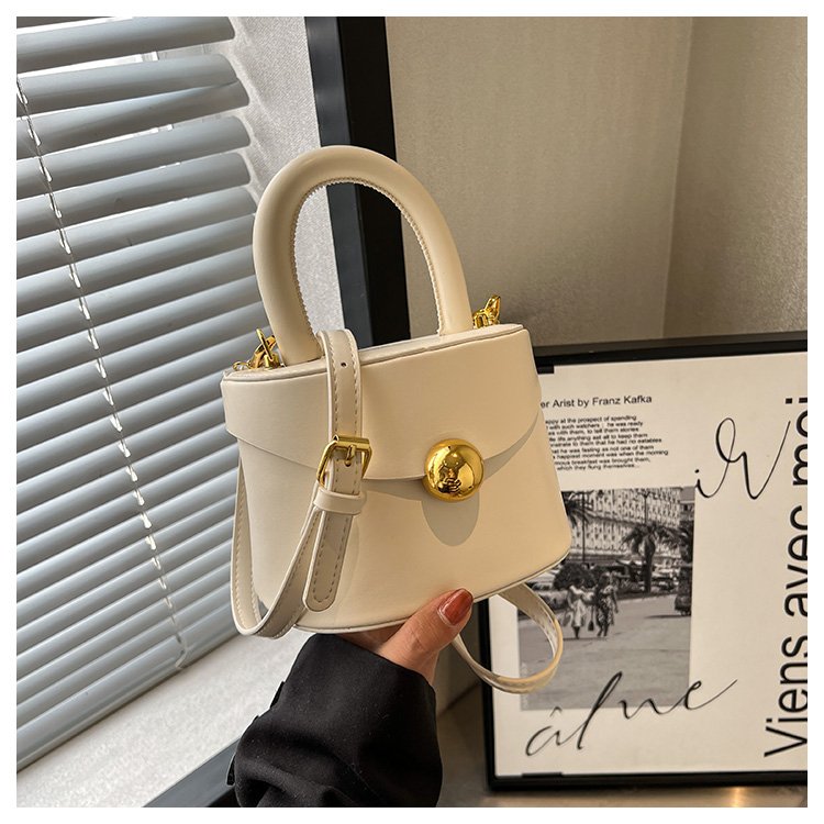 2024 Spring Popular Shoulder Bag French Popular Niche Texture Handheld Small Bag Women's Fashion Simple Bucket Bag