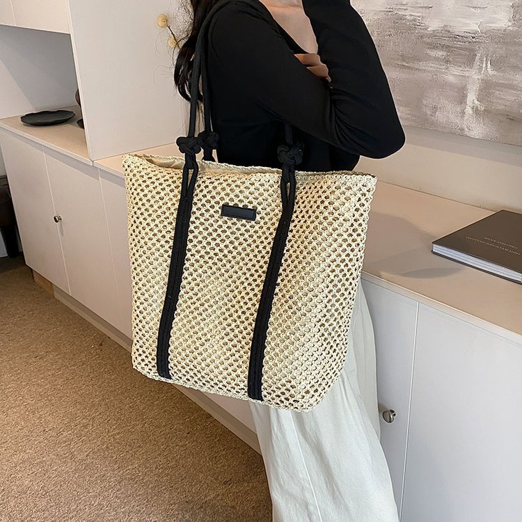 Korean style large-capacity armpit bag for women 2024 new straw woven bag simple and versatile shoulder tote bag woven bag