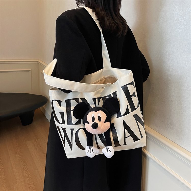Thailand Gentle Woman Mommy Canvas Bag Doll Letter Print Large Capacity Shoulder Tote Bag