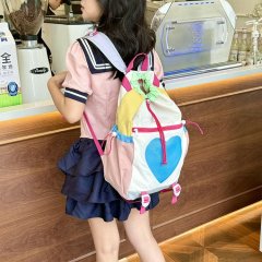 Lightweight peach heart design outdoor hiking and mountaineering backpack large capacity camping bag travel school bag men and women travel bag