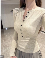 Plus size hot girl plus velvet long-sleeved T-shirt for women 2024 new autumn inner layering shirt fat MM covering the flesh and slimming top