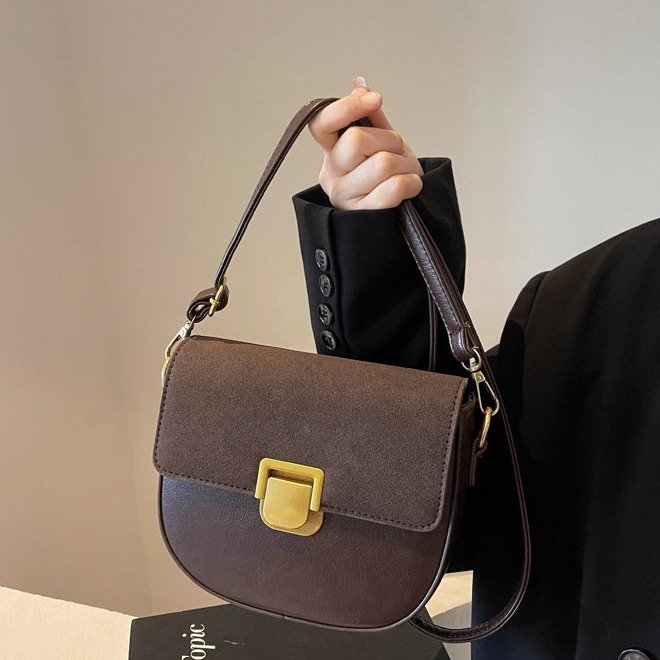 Cross-border retro small bag 2024 new fashion high-end shoulder armpit bag foreign style versatile crossbody saddle bag