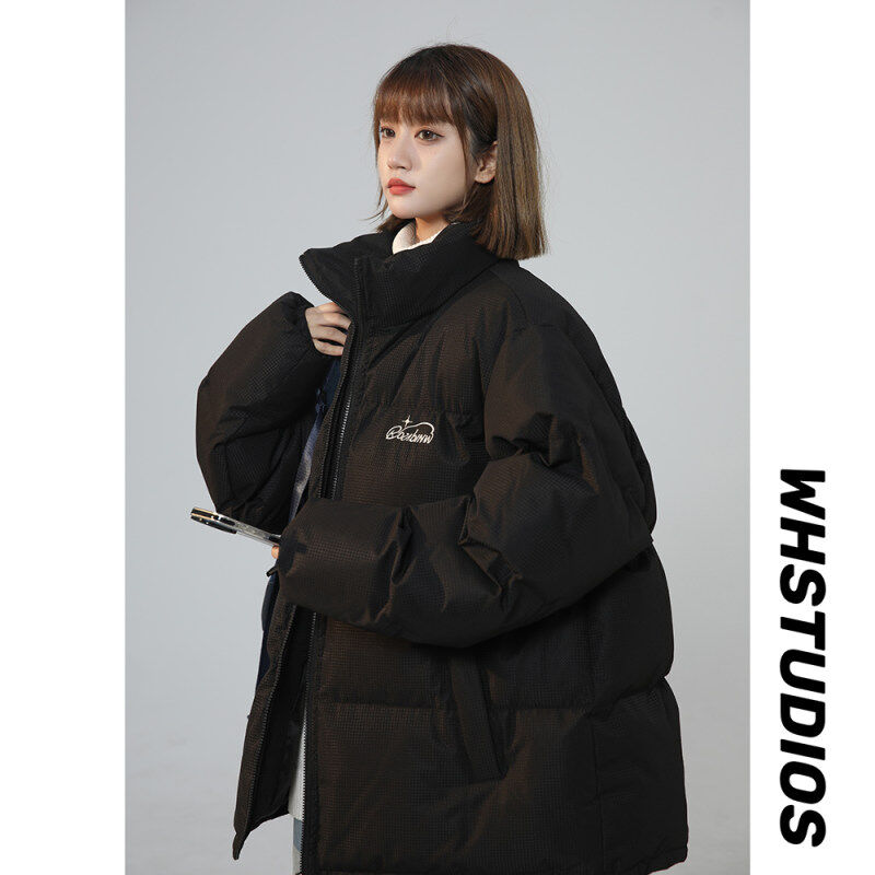 American West Coast Embroidered Down Jacket Unisex Girls Warm Japanese Jacket Cotton Jacket