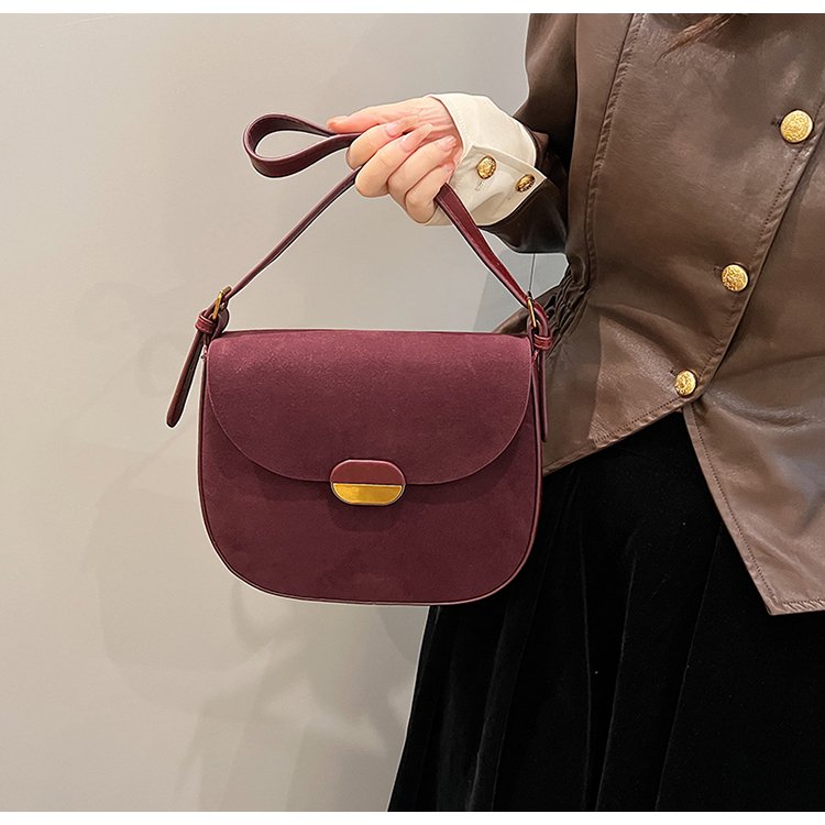 Shoulder bag women's armpit bag large capacity women's bag 2024 new style genuine leather bag niche frosted leather retro messenger bag