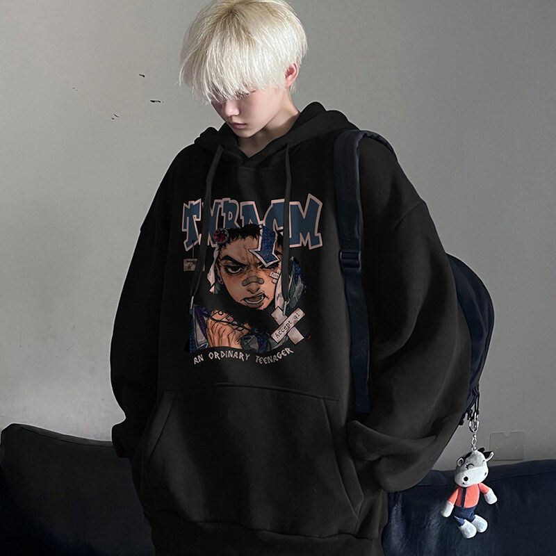 Autumn new style sweatshirt American hooded pullover jacket loose casual sweatshirt for men