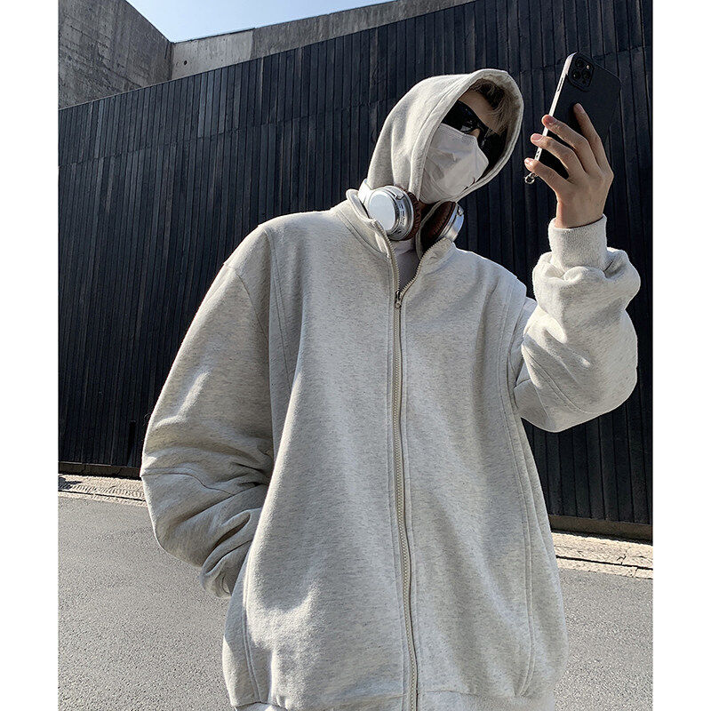 Spring American fashion brand ins jacket couple hooded cardigan loose sweatshirt sweatshirt