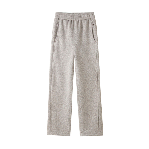 Ready stock plus velvet wide leg pants for women in winter plus size herringbone pattern straight thickened wool narrow version banana pants for women