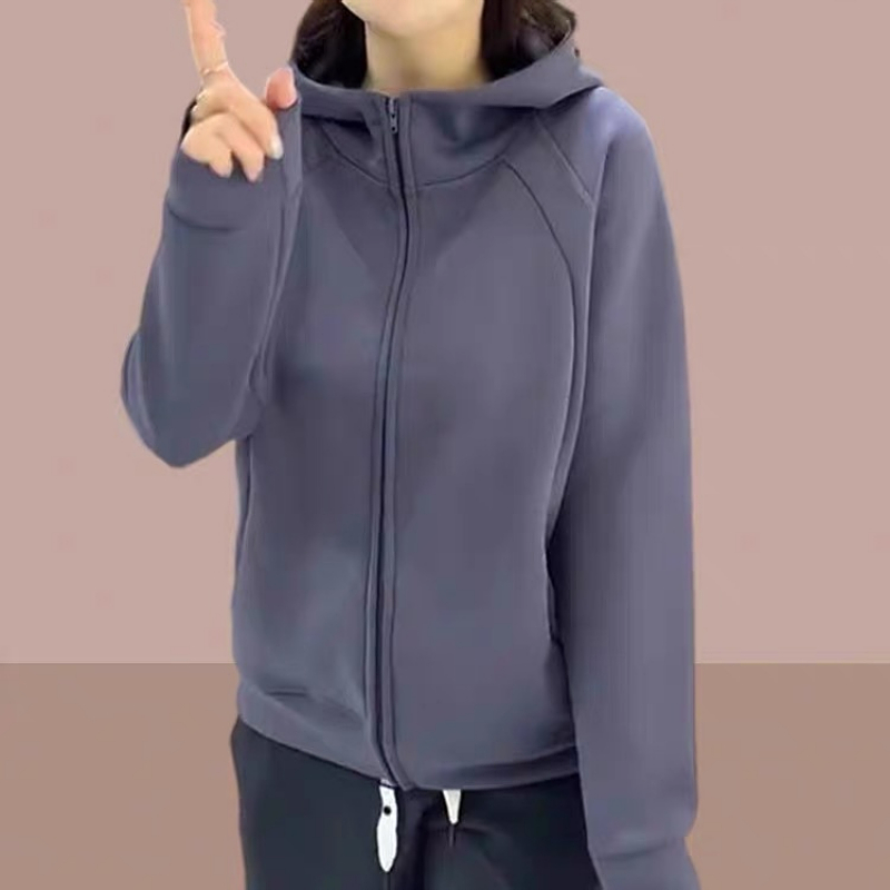 Hooded sweatshirt short coat for women autumn new large size slightly fat mm loose casual casual cardigan jacket top