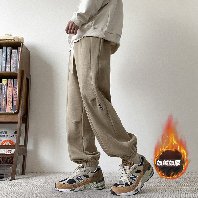 American plus size men's new style trendy brand casual pants without velvet