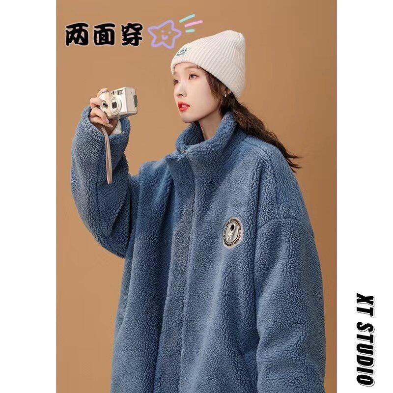 Reversible unisex heavyweight Hong Kong fashion brand trendy American cotton coat for women