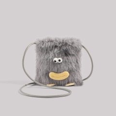 2024 Autumn and Winter New Plush Bags Female Cartoon Mobile Phone Bags Fashionable and Personalized Fur Bags Shoulder Crossbody Bags