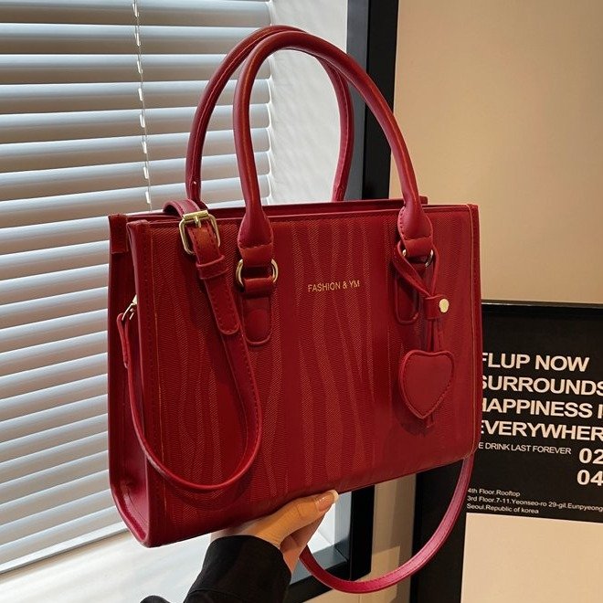 Wedding bag high-end bag women's large capacity 2024 new bridesmaid bag handheld tote bag red wedding bridal bag