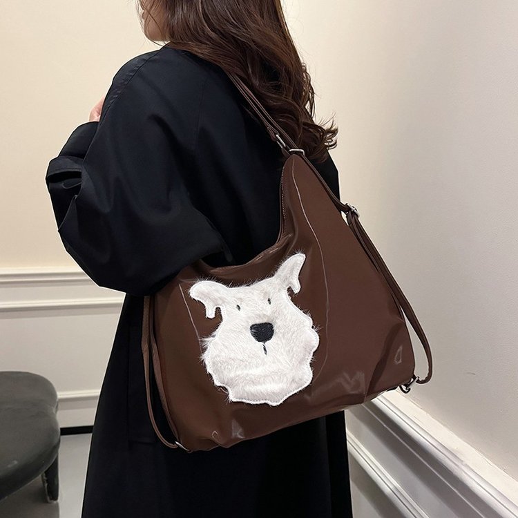 Wholesale Cute Puppy Portable Tote Bag 2024 Autumn and Winter New Large Capacity Shoulder Bag Western Style Multi-purpose Backpack