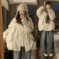 Winter cotton-padded coat for small women, Korean down-padded coat, oversize trendy cotton-padded jacket
