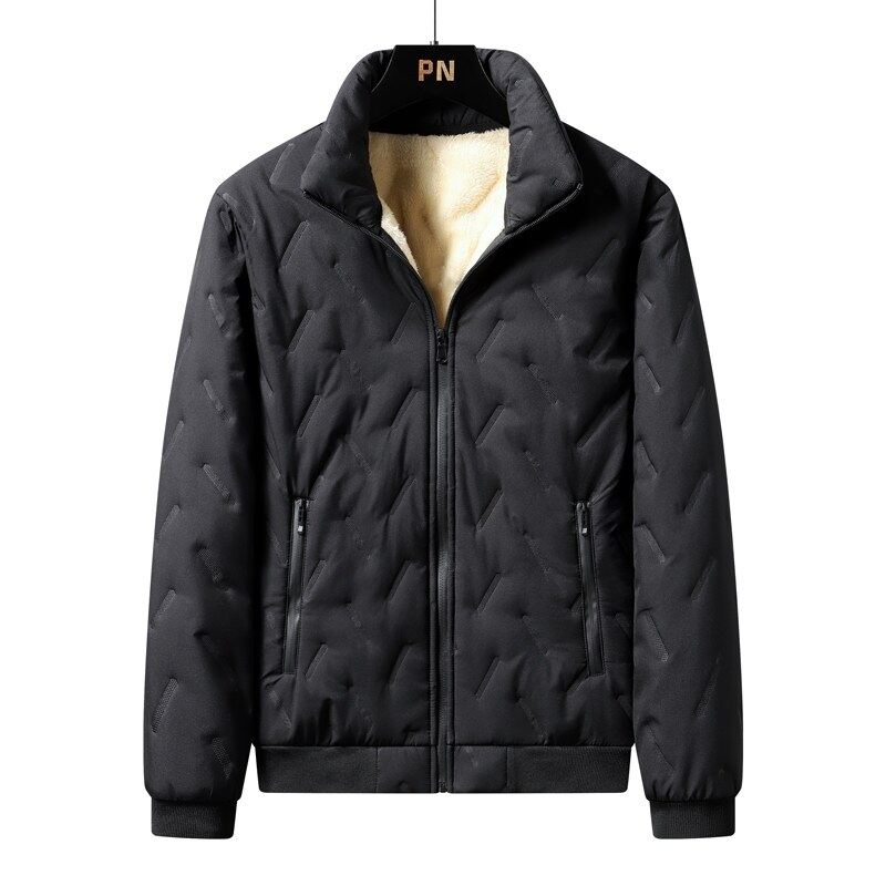 Lamb wool cotton coat men's winter plus velvet and cotton to prevent cold large size warm cotton coat