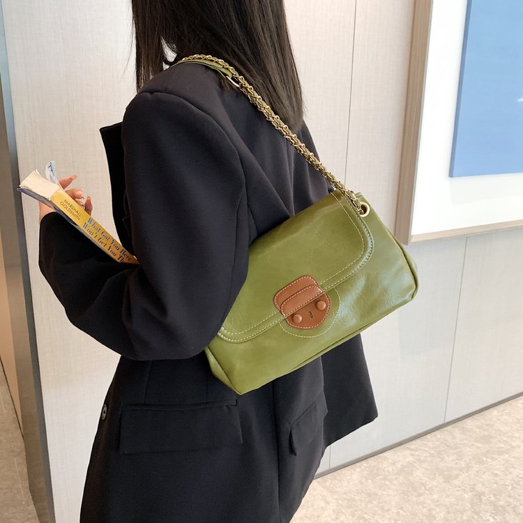 Retro armpit bag new ins soft surface large capacity literary style single shoulder crossbody bag foreign style washed women's bag