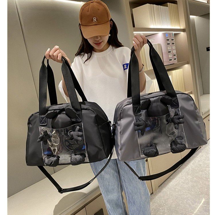 Travel bag for men and women, large-capacity short-distance travel storage bag, lightweight shoulder crossbody, multifunctional fashionable luggage bag