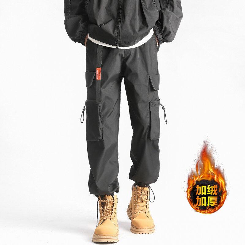 Deep inventory of autumn and winter thickened strong waterproof men's functional assault pants loose overalls