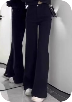 Plus size women's velvet bootcut jeans spring and autumn new pear-shaped body stretch high-waist straight pants