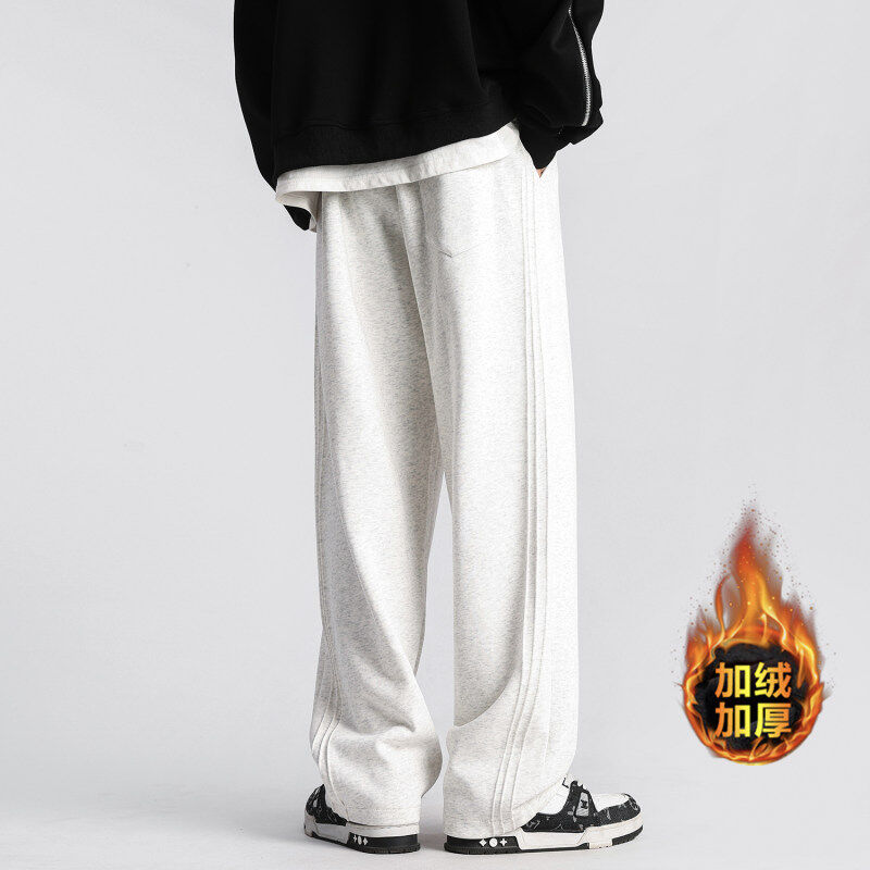 Deep inventory of thickened heavyweight sweatpants men's loose straight casual pants and sports pants
